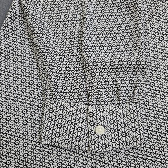 Ann Taylor LOFT Women XL Geometric Long Sleeve V Neck Tunic Blouse - Picture 3 of 12